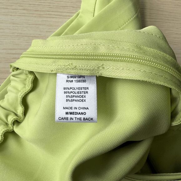 Love Tree Skort Blazer Suiting Bright Green Elastic Band Medium Asymmetrical Zip - Picture 5 of 7